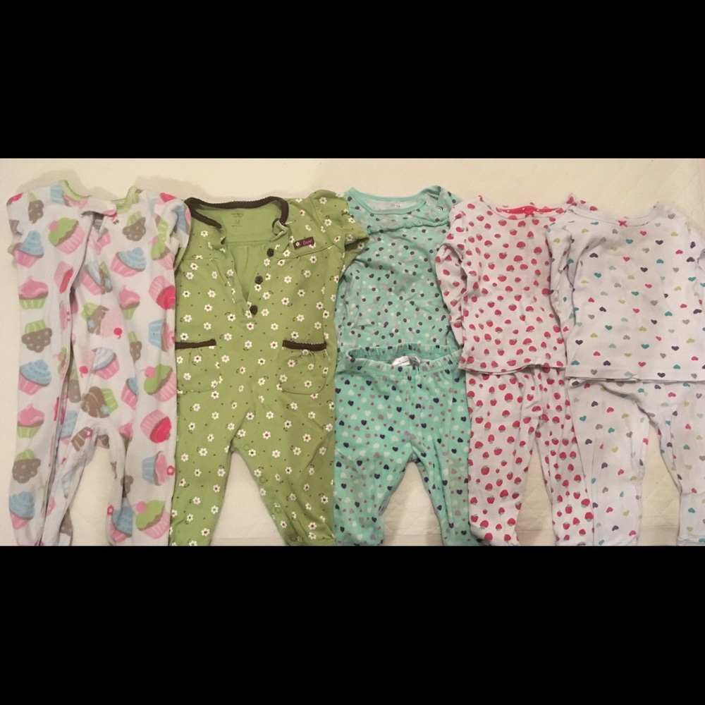 12 month girls outfits & Pajamas